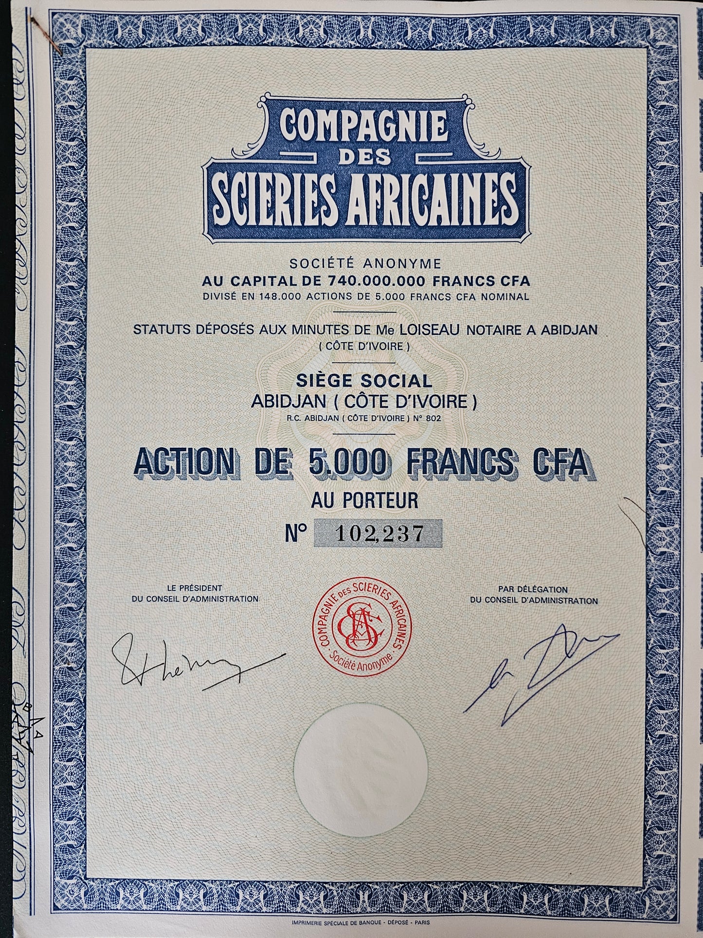 Cie des Scieries Africaines à Abidjan en Cote d'Ivoire