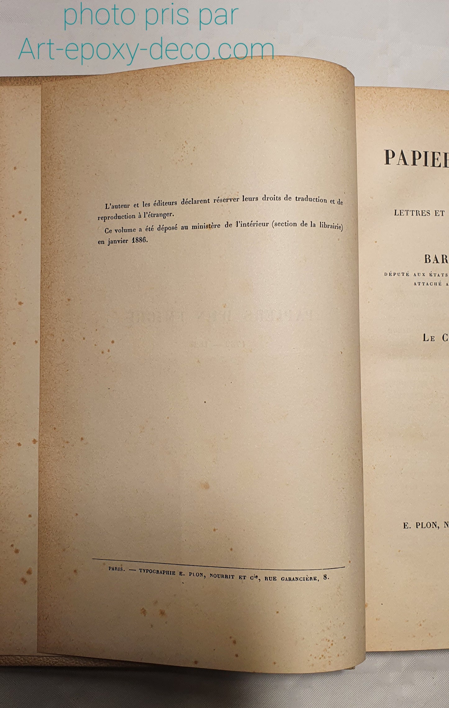 Papier d'un émigré du Baron de Guilhermy 1886