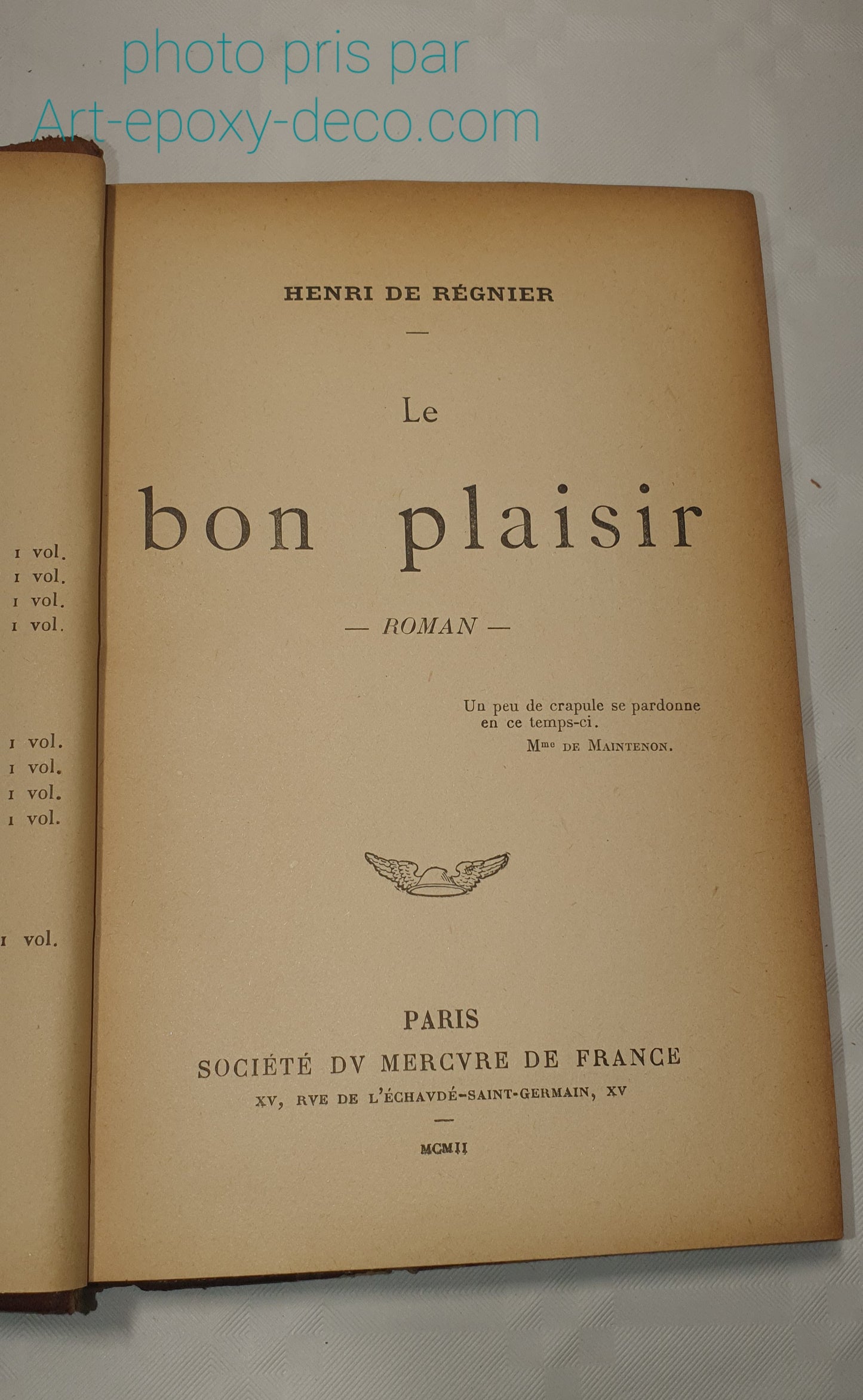 Henri de Régnier Le bon plaisir roman 1902