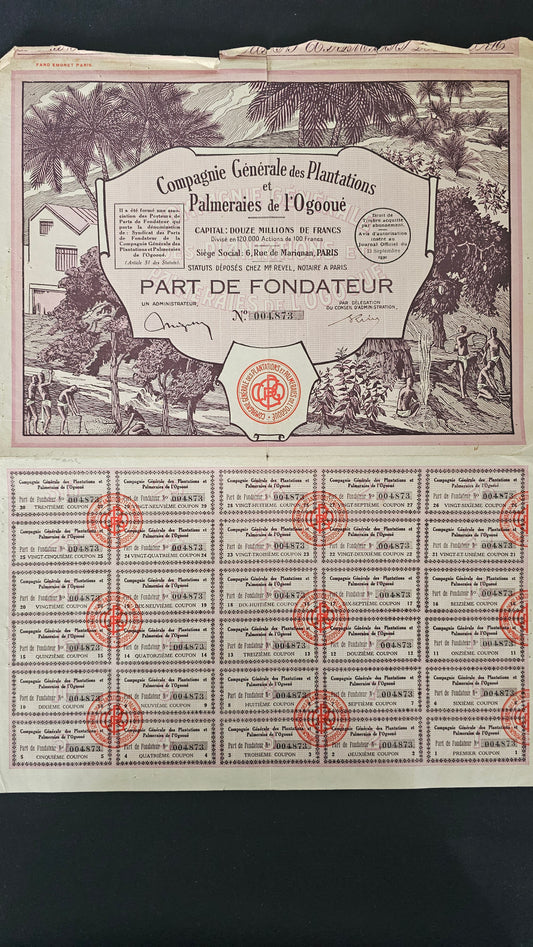 1928 - General Company of Plantations and Palm Groves of Ogooué