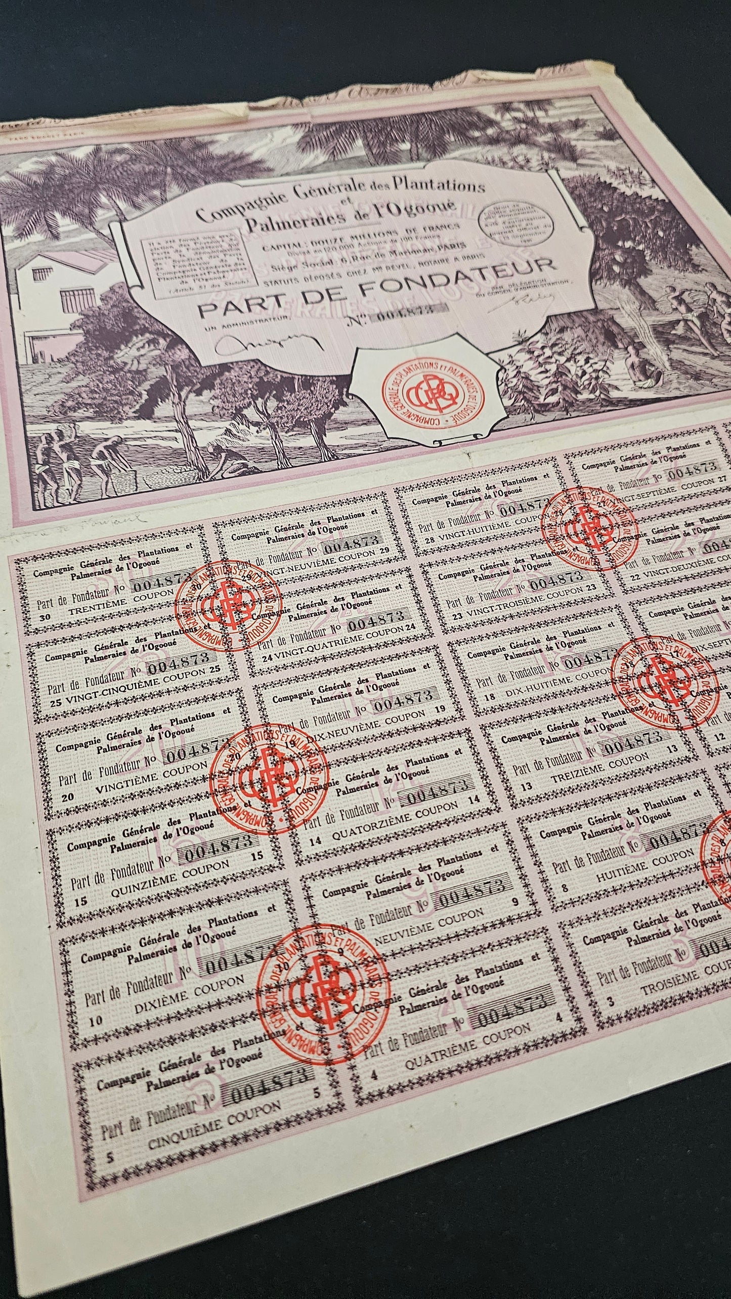 1928 - General Company of Plantations and Palm Groves of Ogooué