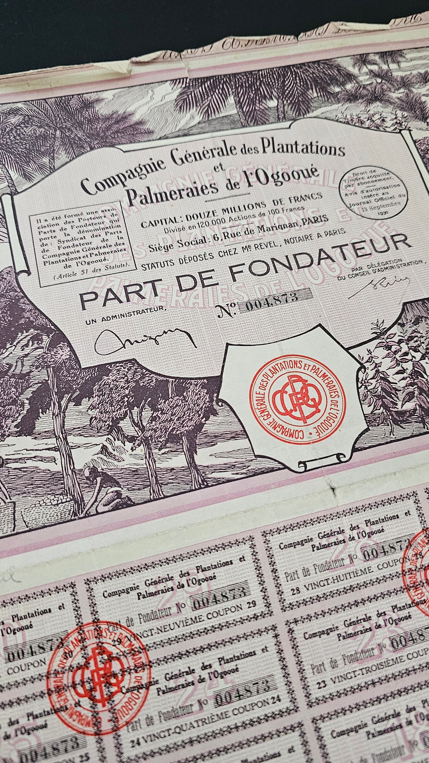 1928 - General Company of Plantations and Palm Groves of Ogooué