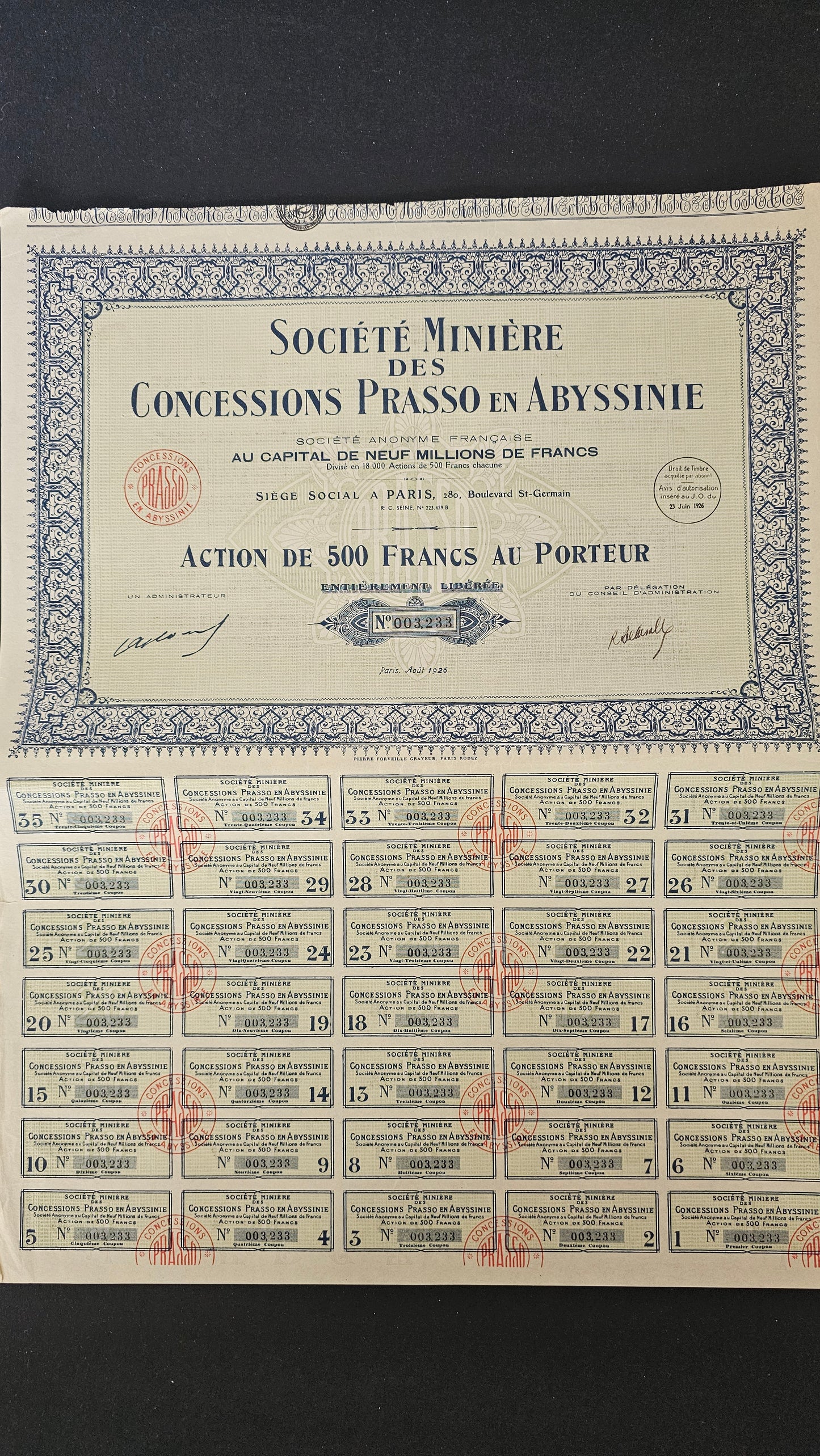 Société Minière des Concessions Prasso en Abyssinie
