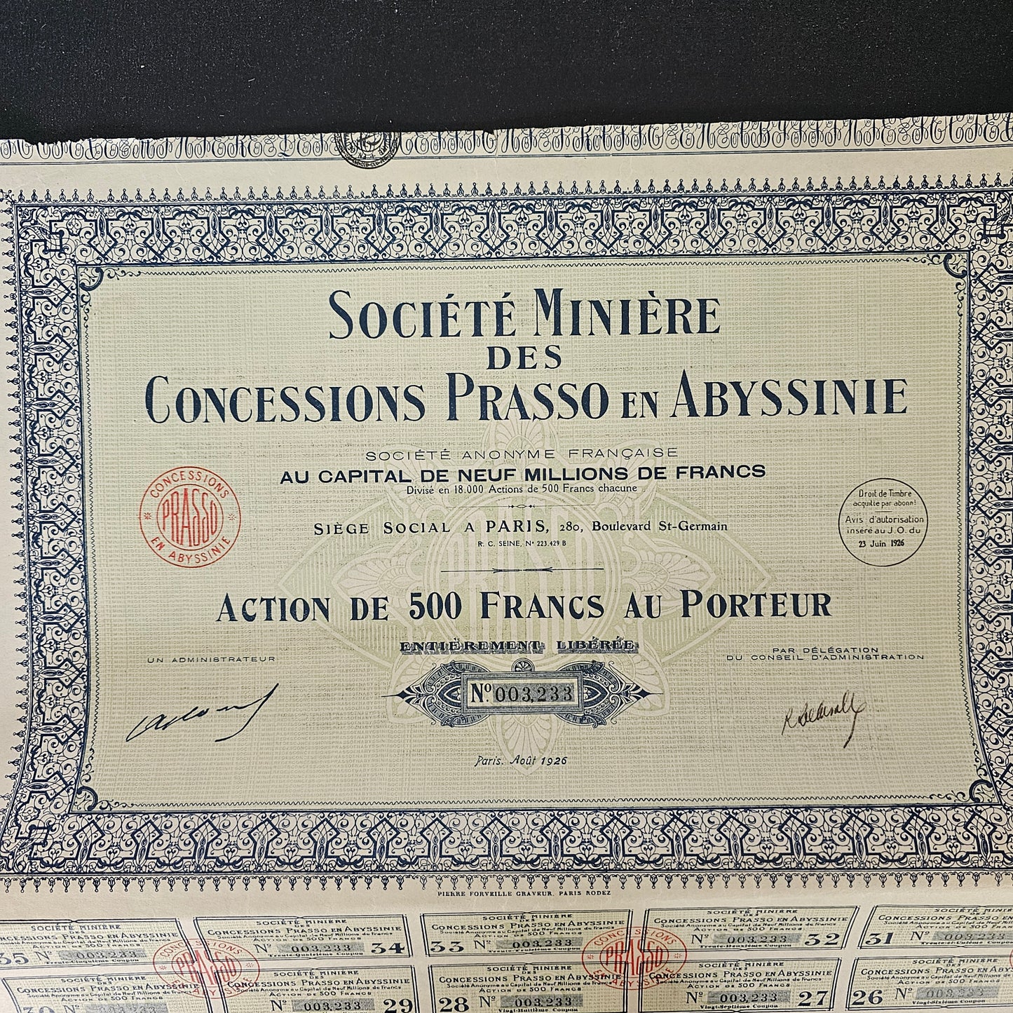Société Minière des Concessions Prasso en Abyssinie