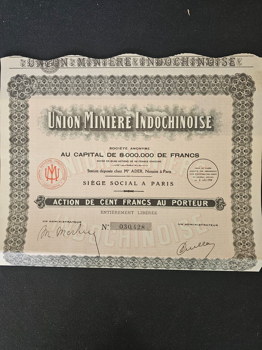 Colonial Mining and Financial Union. 1928