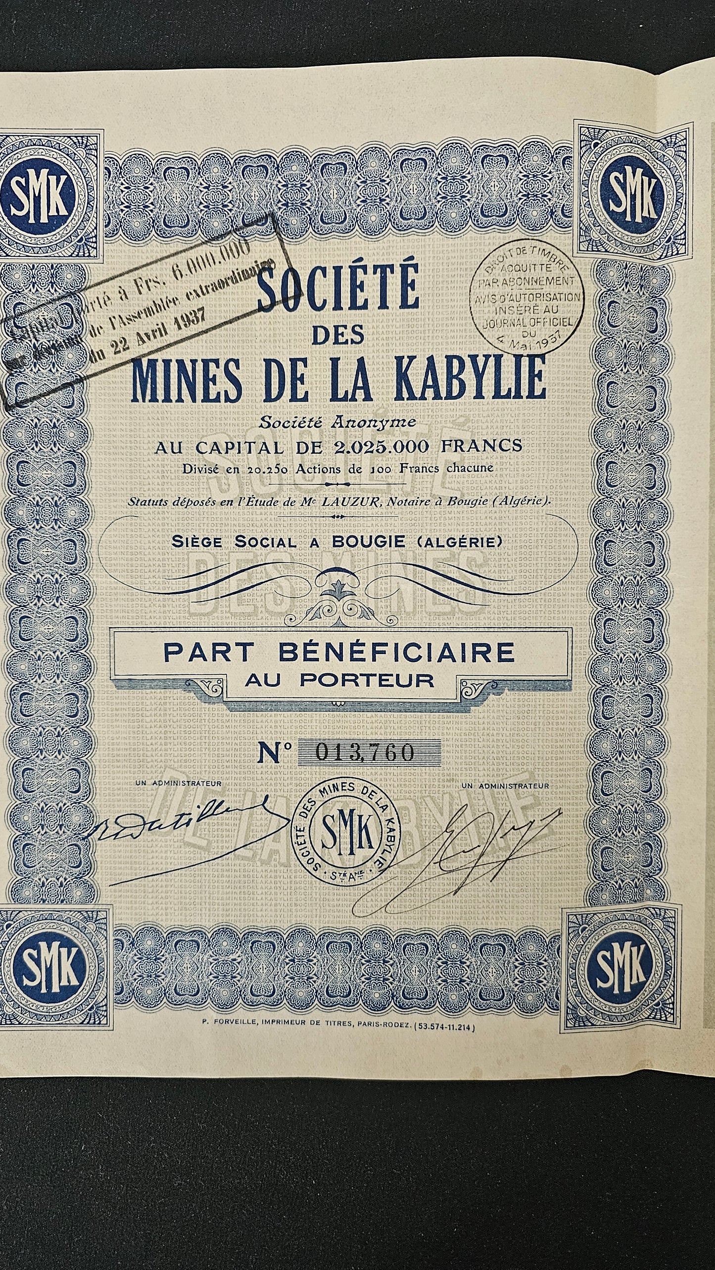 Sté des Mines de la Kabylie